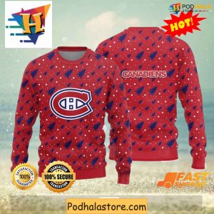 Montreal Canadiens Ugly Sweater Creative Holiday Gift for NHL Fans 2