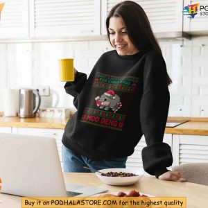 Moo Deng Cute Christmas Shirt Festive Hippo Tee Funny Xmas Gift Ideas 2