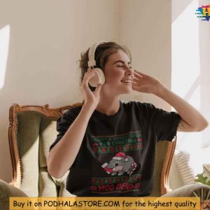 Moo Deng Cute Christmas Shirt Festive Hippo Tee Funny Xmas Gift Ideas 3