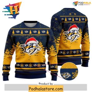 Nashville Predators Ugly Sweater for Christmas Festivities and NHL Fans 2