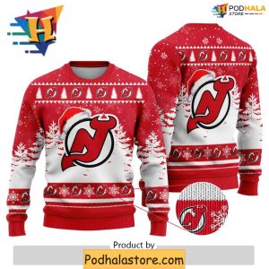 New Jersey Devils Ugly Sweater Christmas Design for Hockey Fans 2024