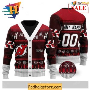 New Jersey Devils Ugly Sweater Personalized NHL Apparel for Christmas 1