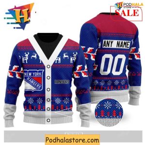 New York Rangers Ugly Sweater Personalized Xmas Gift for NHL Fans 2