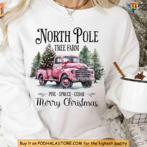 North Pole Christmas Sweatshirt Vintage Holiday Design Cozy Winter Outfit 3