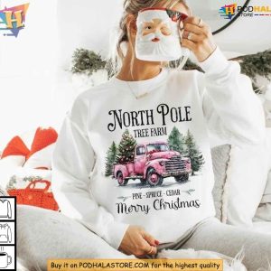 North Pole Christmas Sweatshirt Vintage Holiday Design Cozy Winter Outfit 4