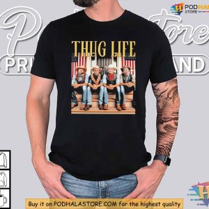 Patriotic Thug Life Shirt Trump JD Vance Elon Musk RFK Jr Cowboy Tee 3
