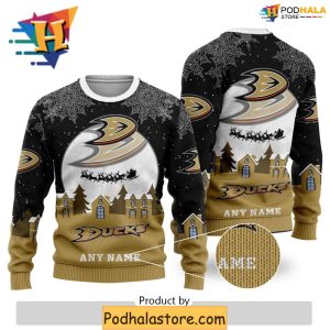 Personalized Anaheim Ducks Sweater Custom Xmas Gifts for Hockey Fans 1