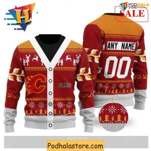 Personalized Calgary Flames Sweater Funny Christmas Gift for NHL Fans 2