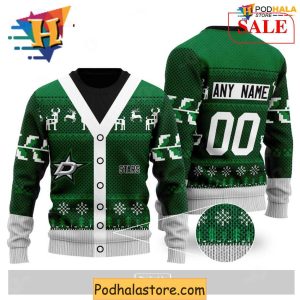 Personalized Dallas Stars Sweater, Unique NHL Holiday Gift for Xmas Fans
