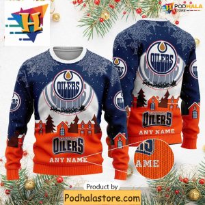 Personalized Edmonton Oilers Ugly Sweater for Christmas Hockey Fans 2