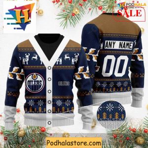 Personalized Edmonton Oilers Ugly Sweater for Funny Christmas Celebrations