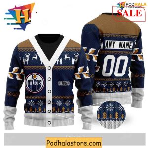 Personalized Edmonton Oilers Ugly Sweater for Funny Christmas Celebrations 2