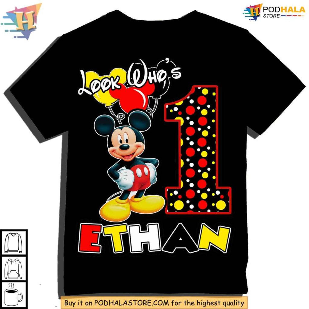 Personalized Mickey Birthday Shirt for Kids First Celebration Custom Gift Podhalastore