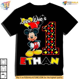 Personalized Mickey Birthday Shirt for Kids First Celebration Custom Gift