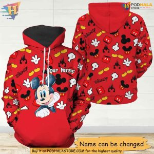 Personalized Mickey Mouse 3D Hoodie Christmas Apparel, Funny Xmas Gifts