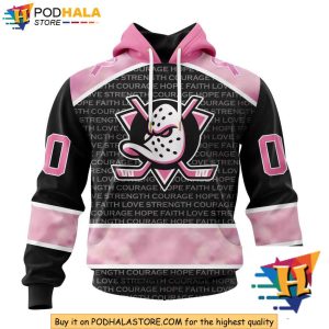 Personalized NHL Anaheim Ducks 3D Hoodie Breast Cancer Awareness Gift 1