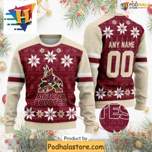 Personalized NHL Arizona Coyotes Sweater Xmas Gift Custom Family Outfit 1
