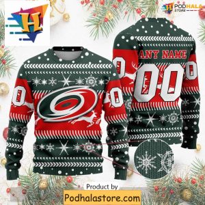 Personalized NHL Carolina Hurricanes Sweater, Best Xmas Gift For Fans