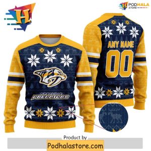 Personalized Nashville Predators Ugly Sweater for Festive Christmas Fun 2