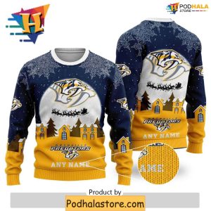 Personalized Nashville Predators Ugly Sweater for Funny Xmas Parties
