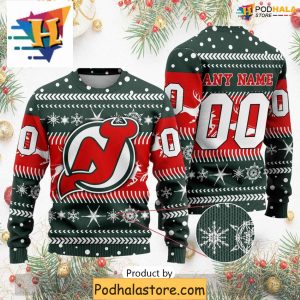 Personalized New Jersey Devils Ugly Sweater, NHL Holiday Apparel