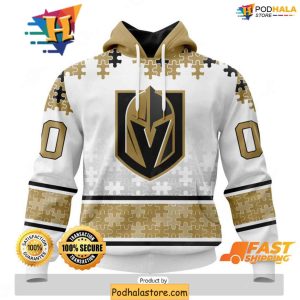 Personalized Vegas Golden Knights 3D Hoodie Supporting Autism Awareness 1
