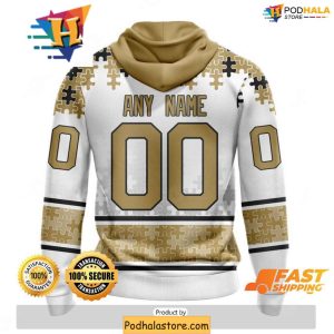Personalized Vegas Golden Knights 3D Hoodie Supporting Autism Awareness 2