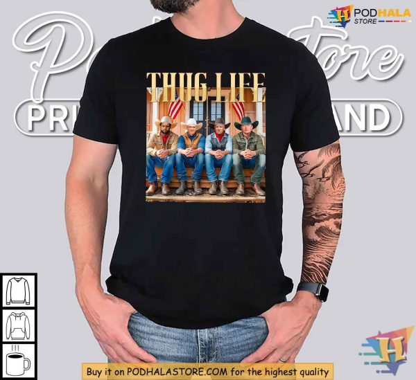 Political Thug Life Trump Vance Kennedy Elon Satire Cowboy Shirt