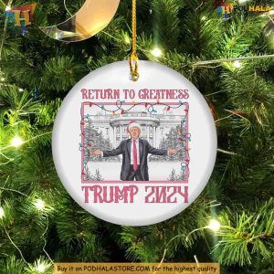 Return to Greatness Trump 2024 Ceramic Ornament, Funny Xmas Gift Ideas