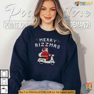 Santa Claus Merry Rizzmas Christmas Shirt Funny Xmas Gifts Humor 2