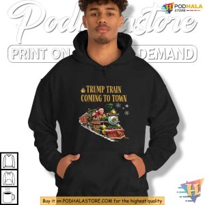 Santa Claus Trump Train Coming To Town Shirt, Political Xmas Gift Ideas