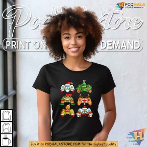Santa Elf Gaming Controllers Christmas Shirt, Xmas Gift Ideas for Gamers