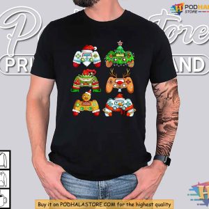 Santa Elf Gaming Controllers Christmas Shirt Xmas Gift Ideas for Gamers 2