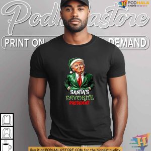 Santa Loves President Trump 2024 Christmas Shirt Funny Holiday Humor 4