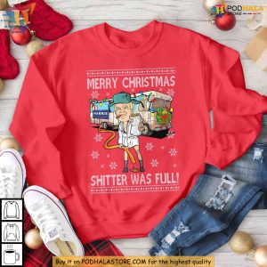 Satirical Donald Trump Xmas Sweatshirt Shitter Was Full Christmas Humor 2