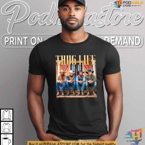 Thug Life Trump Vance Kennedy Elon Cowboy Style TShirt, Trump Tee Shirt