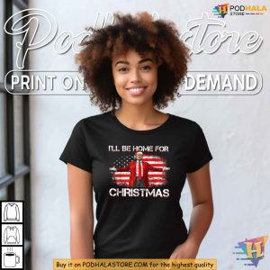 Trump 2024 Christmas Santa Shirt, Funny Ill Be Home For Christmas Gift