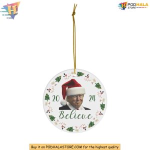 Trump 2024 Ornament Believe in Holiday Spirit Xmas Gift Ideas for Conservatives 2