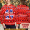 Trump 45 47 Ugly Christmas Sweater, Festive MAGA Holiday Sweater 2024