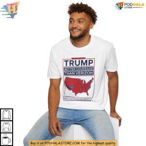 Trump Better Coverage Than Verizon Map Shirt Funny Patriotic Statement Tee 2