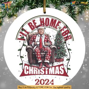 Trump Ceramic Christmas Ornament, 2024 Funny Xmas Gift for Trump Fans