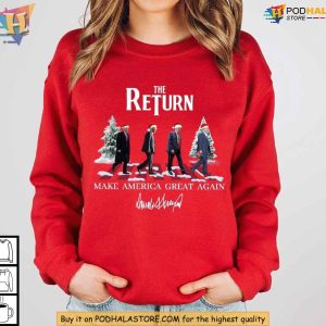 Trump Christmas Hoodie Donald Trump Xmas Gift Festive Holiday Apparel 2