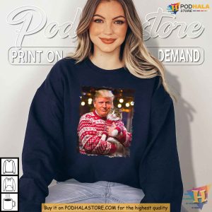 Trump Christmas Shirt for Cat Lovers Funny Political Xmas Pajama Gift 4
