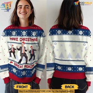 Trump Dancing Christmas Humor Sweater Make Christmas Great Again Gift 2