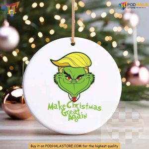 Trump Grinch 2024 Ornament, Funny Xmas Gift, Make Christmas Great Again