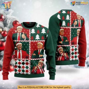 Trump I'll Be Home For Christmas Ugly Sweater, Festive Political Humor