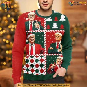 Trump Ill Be Home For Christmas Ugly Sweater Festive Political Humor 2