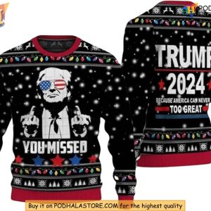 Trump MAGA 2024 Ugly Christmas Sweater, Funny Donald Trump Xmas Gift