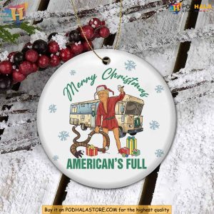 Trump Merry Christmas Americans Full Ornament, Funny Trump Christmas Gifts