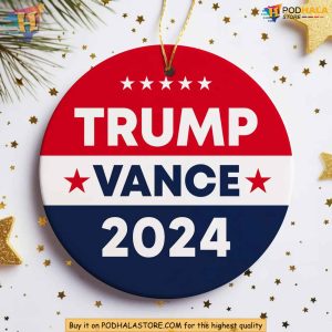 Trump Vance 2024 Christmas Ornament Patriotic Holiday Decor for Republicans